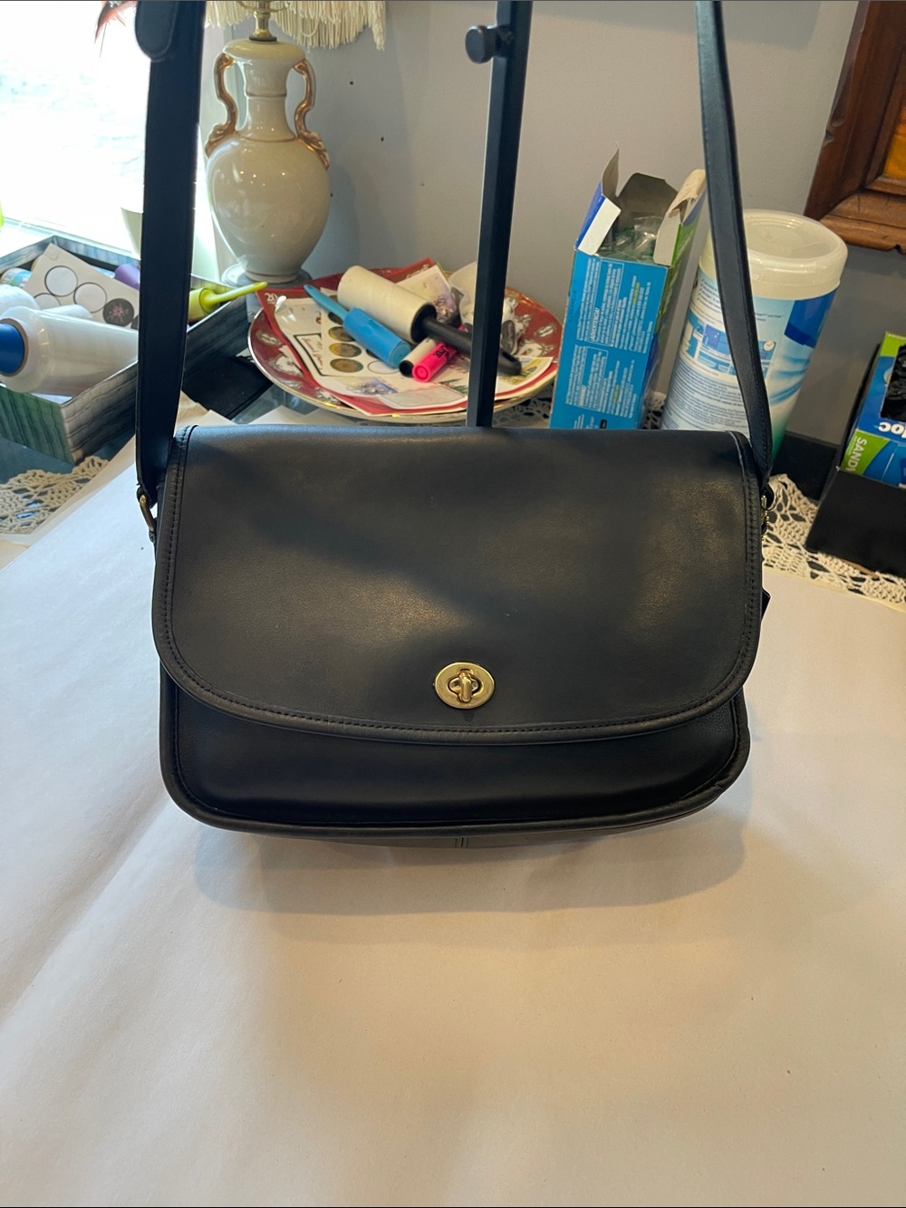 COACH Vintage City Bag Crossbody Glovetanned Leather Handbag 9790 Black